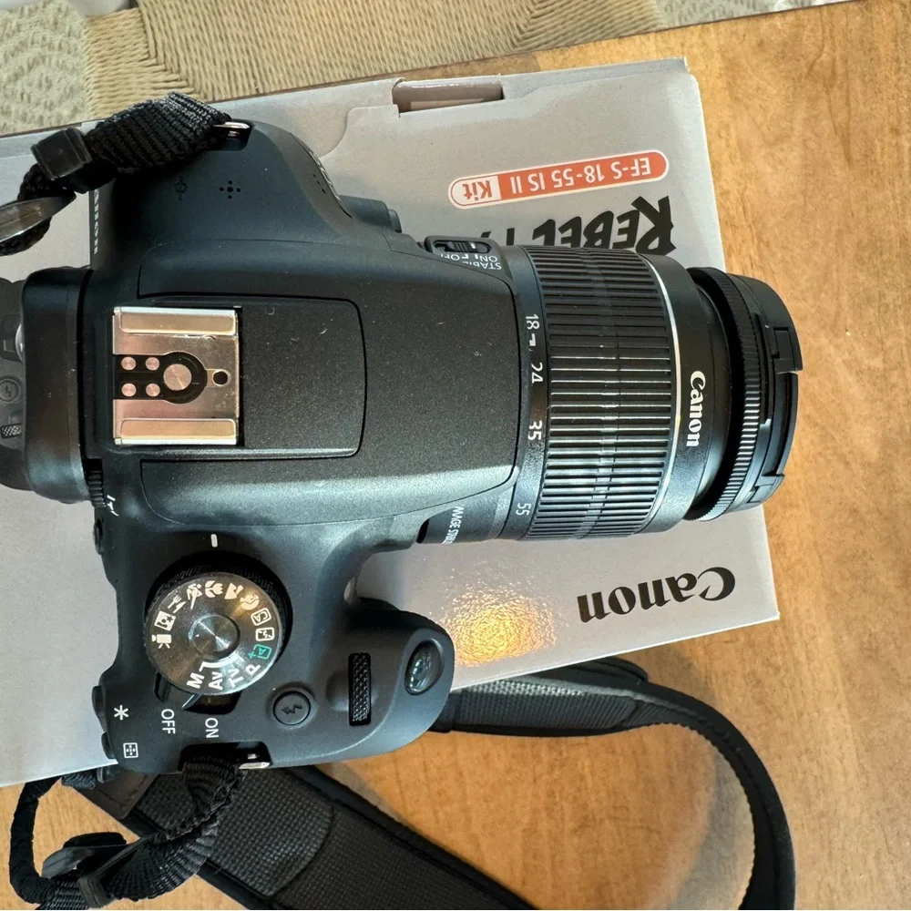 Canon EOS Rebel T7 Black DSLR Camera 1 year old